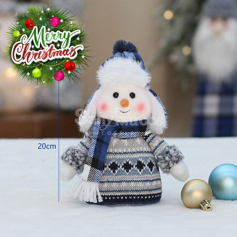 【In Stock】Christmas Decoration Blue Fabric Doll Cute Ski Snowman A Cosplay Prop