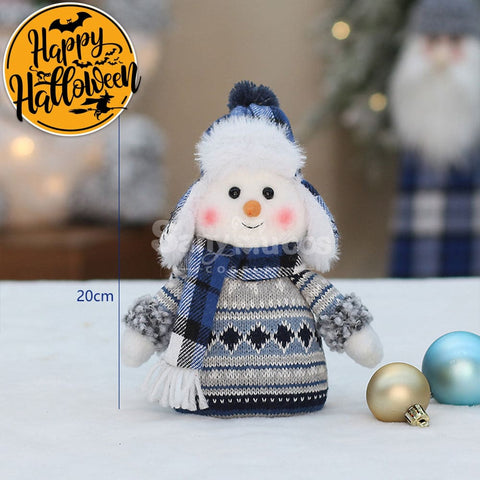【In Stock】Christmas Decoration Blue Fabric Doll Cute Ski Snowman A Cosplay Prop