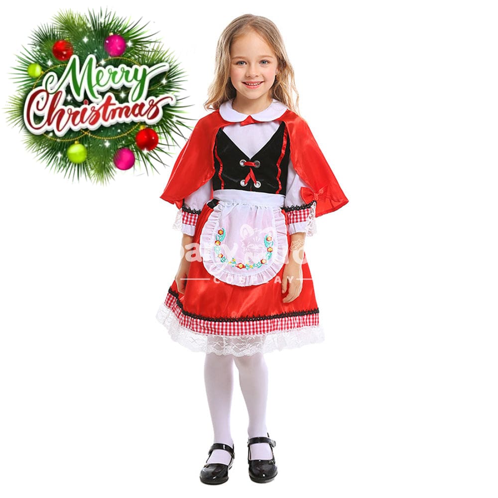 【In Stock】Christmas/Halloween Cosplay Country Style Red Riding Hood Costume Kid Size Costumes