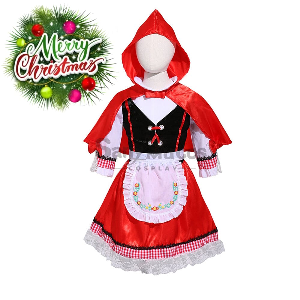 【In Stock】Christmas/Halloween Cosplay Country Style Red Riding Hood Costume Kid Size Costumes