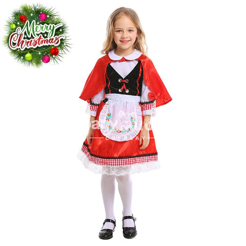 【In Stock】Christmas/Halloween Cosplay Country Style Red Riding Hood Costume Kid Size Costumes