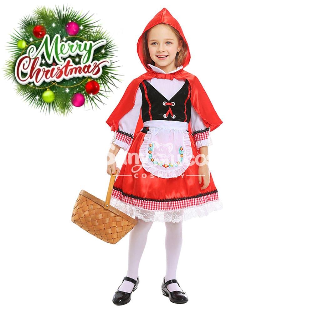 【In Stock】Christmas/Halloween Cosplay Country Style Red Riding Hood Costume Kid Size Costumes