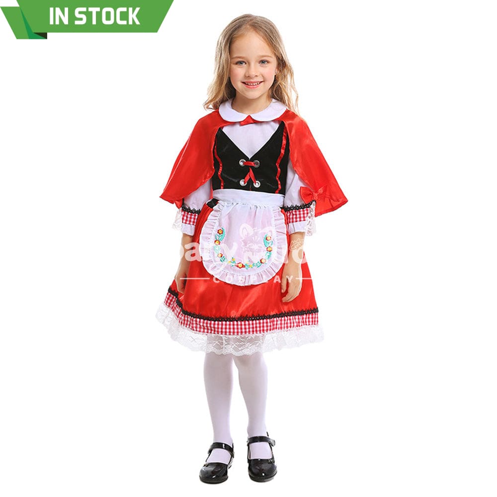 【In Stock】Christmas/Halloween Cosplay Country Style Red Riding Hood Costume Kid Size Costumes