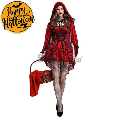 【In Stock】Christmas/Halloween Cosplay Dark Red Riding Hood Costume Adult Size Costumes