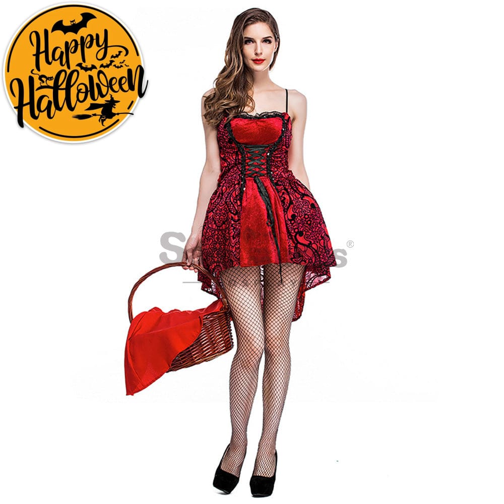 【In Stock】Christmas/Halloween Cosplay Dark Red Riding Hood Costume Adult Size Costumes