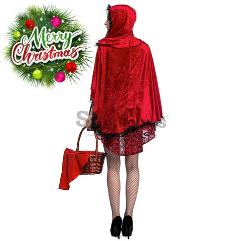 【In Stock】Christmas/Halloween Cosplay Dark Red Riding Hood Costume Adult Size Costumes