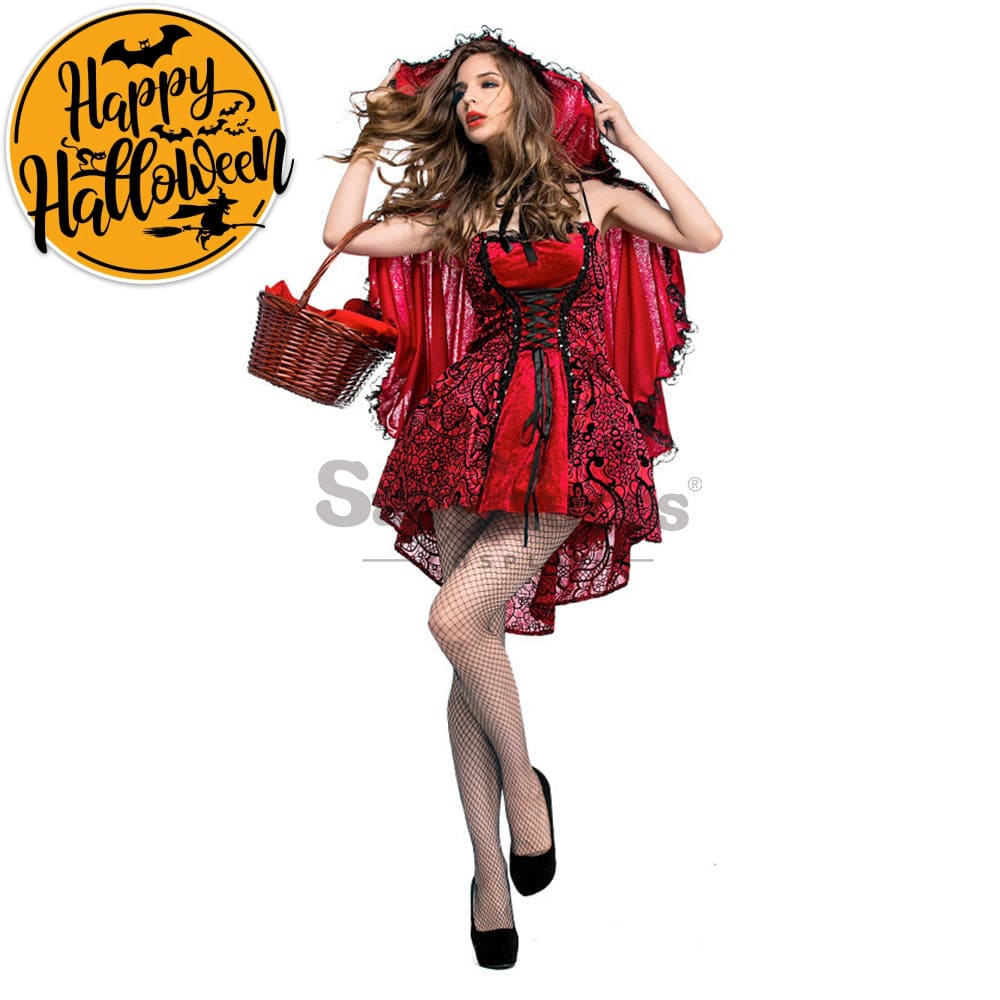 【In Stock】Christmas/Halloween Cosplay Dark Red Riding Hood Costume Adult Size Costumes
