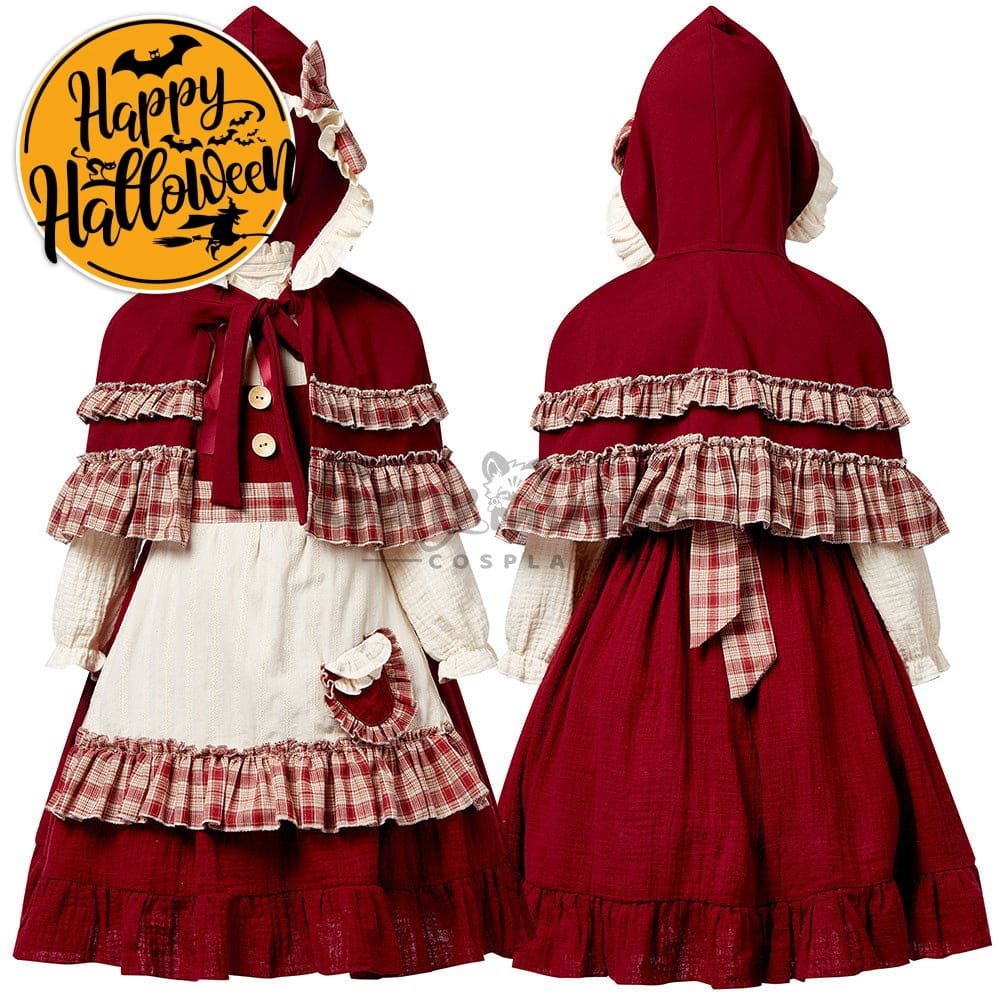 【In Stock】Christmas/Halloween Cosplay Lolita Red Riding Hood Costume Kid Size Costumes