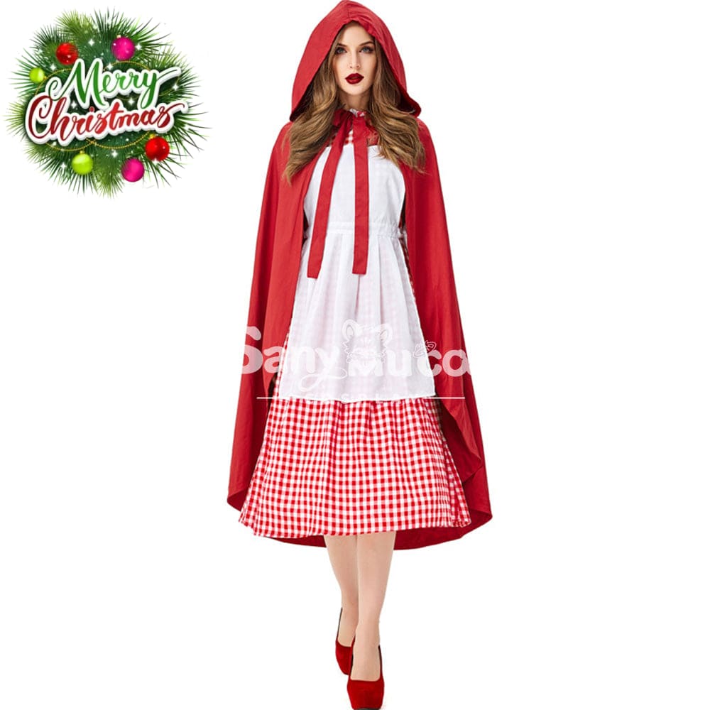 【In Stock】Christmas/Halloween Cosplay Maid Red Riding Hood Costume Adult Size Costumes