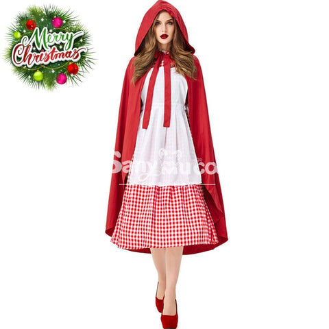 【In Stock】Christmas/Halloween Cosplay Maid Red Riding Hood Costume Adult Size Costumes