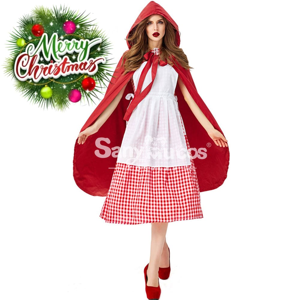 【In Stock】Christmas/Halloween Cosplay Maid Red Riding Hood Costume Adult Size Costumes