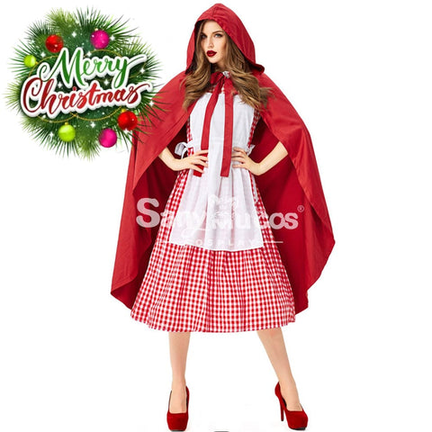 【In Stock】Christmas/Halloween Cosplay Maid Red Riding Hood Costume Adult Size Costumes