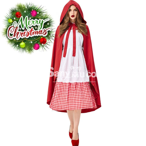 【In Stock】Christmas/Halloween Cosplay Maid Red Riding Hood Costume Adult Size Costumes