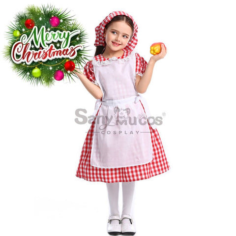 【In Stock】Christmas/Halloween Cosplay Maid Red Riding Hood Costume Kid Size Costumes / Xxs