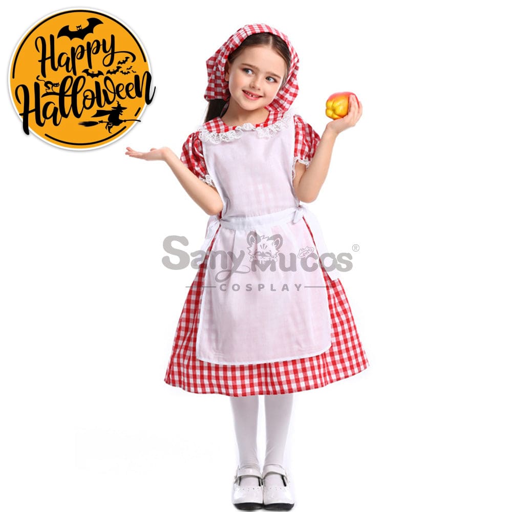 【In Stock】Christmas/Halloween Cosplay Maid Red Riding Hood Costume Kid Size Costumes / Xxs