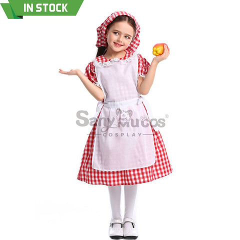 【In Stock】Christmas/Halloween Cosplay Maid Red Riding Hood Costume Kid Size Costumes / Xxs