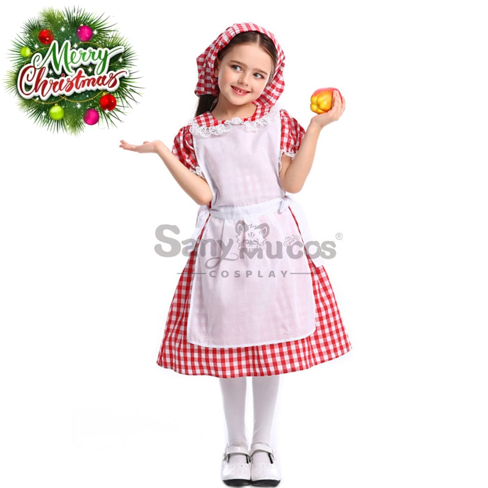 【In Stock】Christmas/Halloween Cosplay Maid Red Riding Hood Costume Kid Size Costumes / Xxs