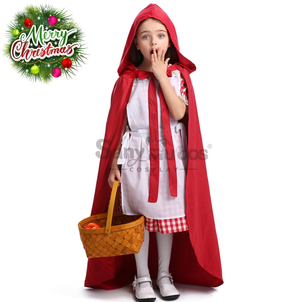 【In Stock】Christmas/Halloween Cosplay Maid Red Riding Hood Costume Kid Size Includes Cape / Xxs