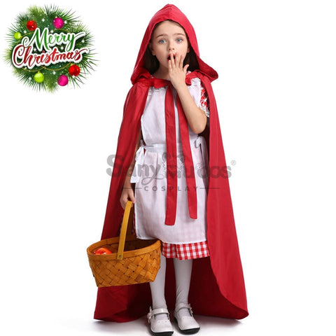 【In Stock】Christmas/Halloween Cosplay Maid Red Riding Hood Costume Kid Size Includes Cape / Xxs