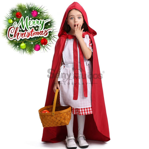 【In Stock】Christmas/Halloween Cosplay Maid Red Riding Hood Costume Kid Size Includes Cape / Xxs