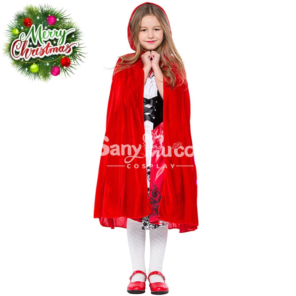 【In Stock】Christmas/Halloween Cosplay Medieval Red Riding Hood Costume Kid Size Costumes