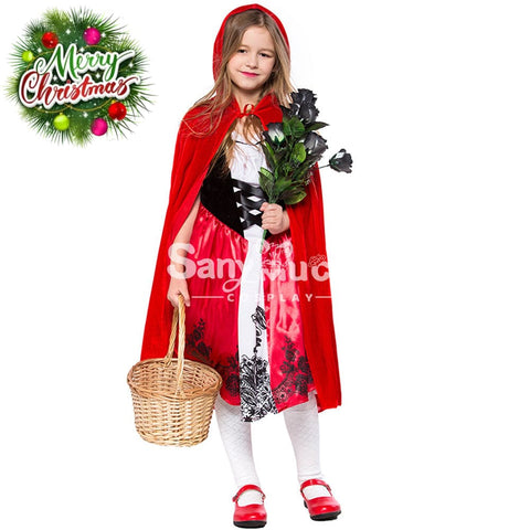 【In Stock】Christmas/Halloween Cosplay Medieval Red Riding Hood Costume Kid Size Costumes