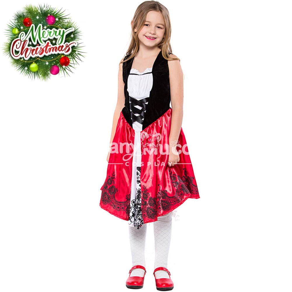 【In Stock】Christmas/Halloween Cosplay Medieval Red Riding Hood Costume Kid Size Costumes