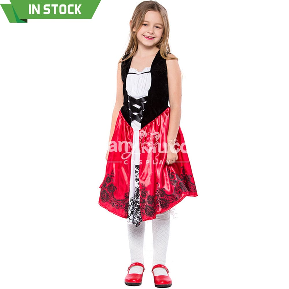 【In Stock】Christmas/Halloween Cosplay Medieval Red Riding Hood Costume Kid Size Costumes