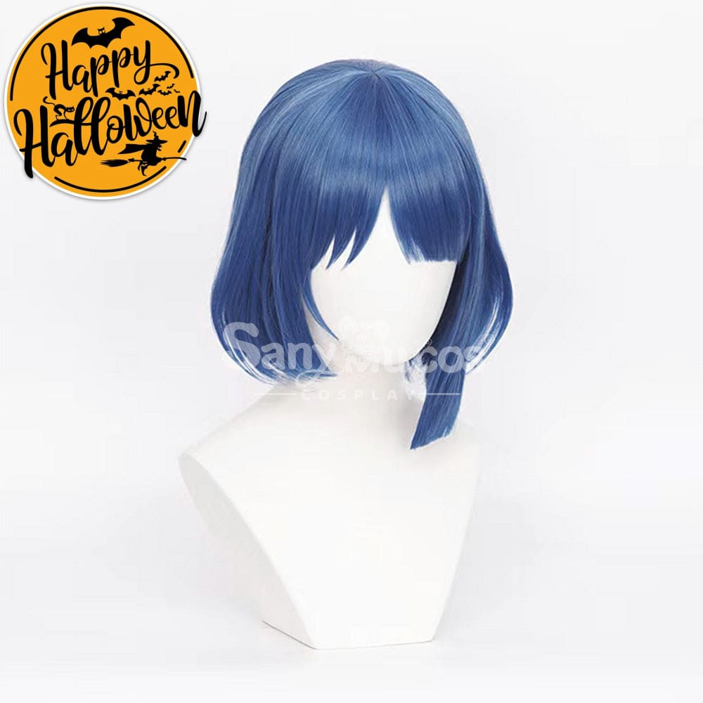 【In Stock】Comics Bocchi The Rock Cosplay Yamada Ryo Blue Short Wig Wigs