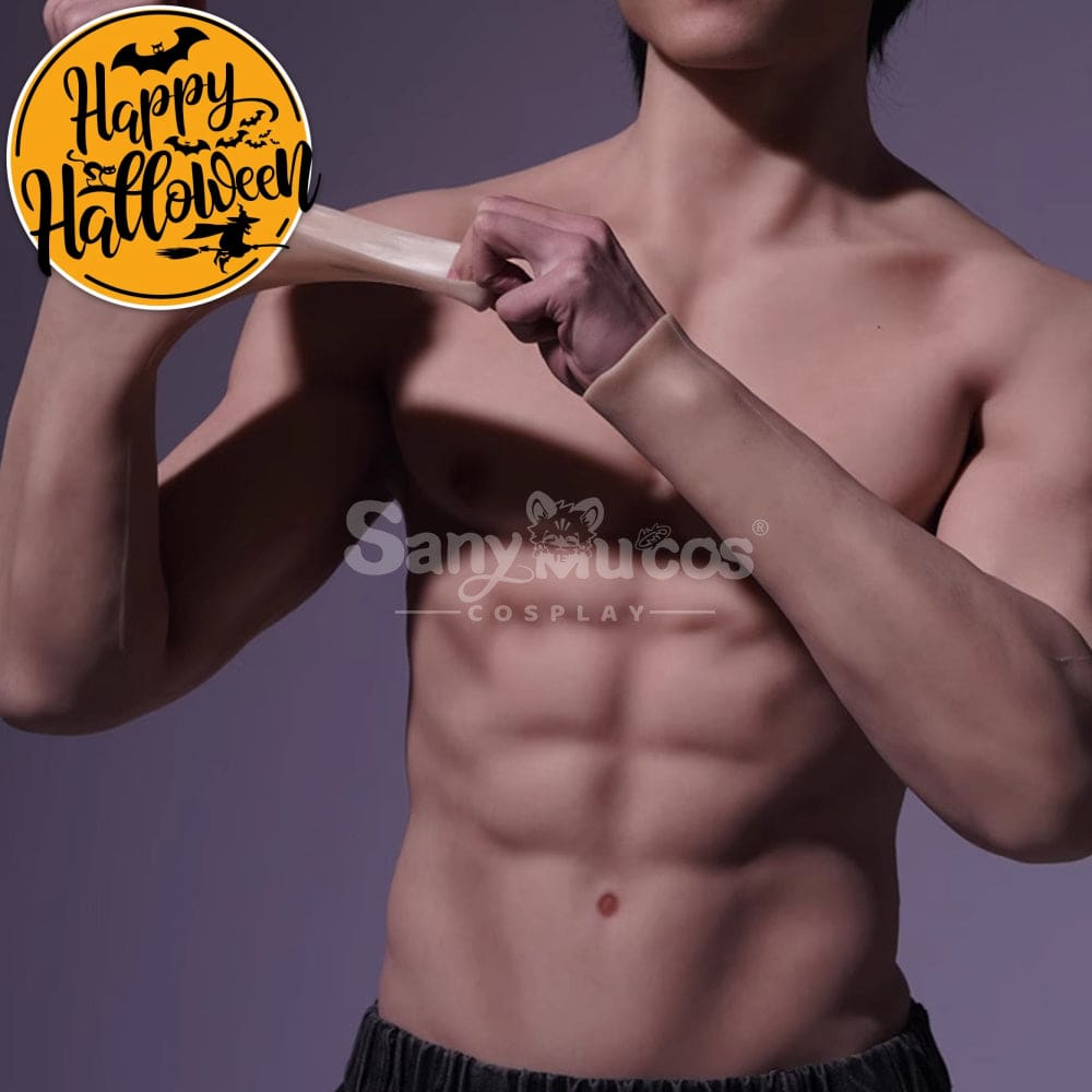 【In Stock】Cosplay Fake Muscle Suit Sleeveless Skin Color Ivory White / Bronze / Chocolate Black Cosplay Costumes
