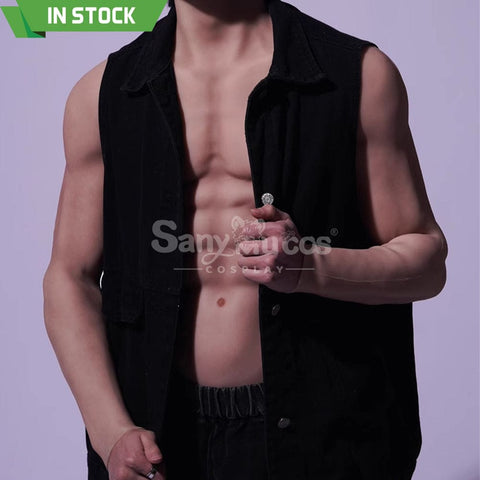 【In Stock】Cosplay Fake Muscle Suit Sleeveless Skin Color Ivory White / Bronze / Chocolate Black Cosplay Costumes
