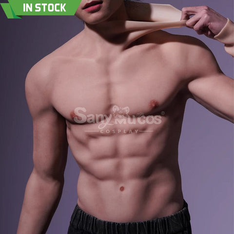【In Stock】Cosplay Fake Muscle Suit Sleeveless Skin Color Ivory White / Bronze / Chocolate Black Cosplay Costumes