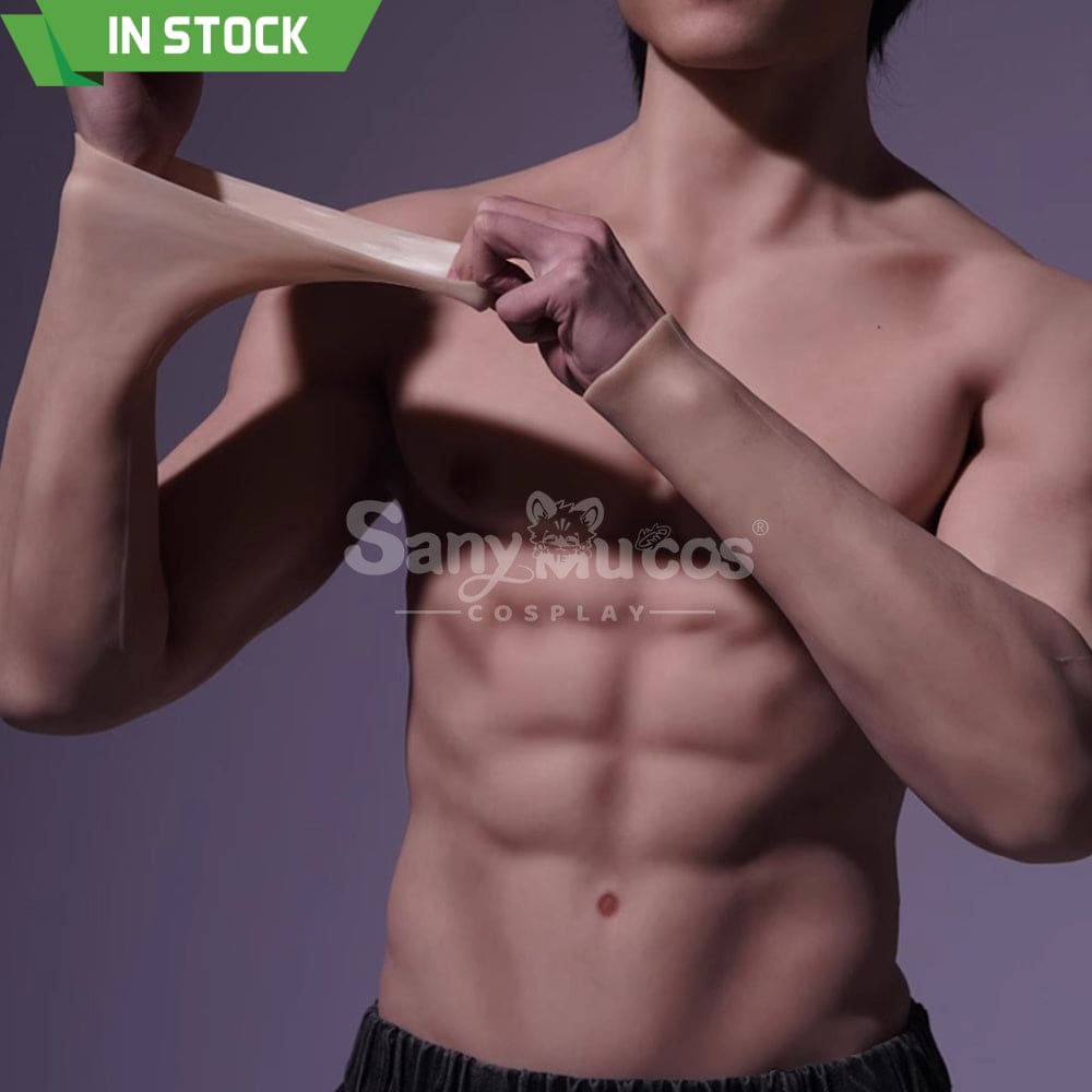 【In Stock】Cosplay Fake Muscle Suit Sleeveless Skin Color Ivory White / Bronze / Chocolate Black Cosplay Costumes
