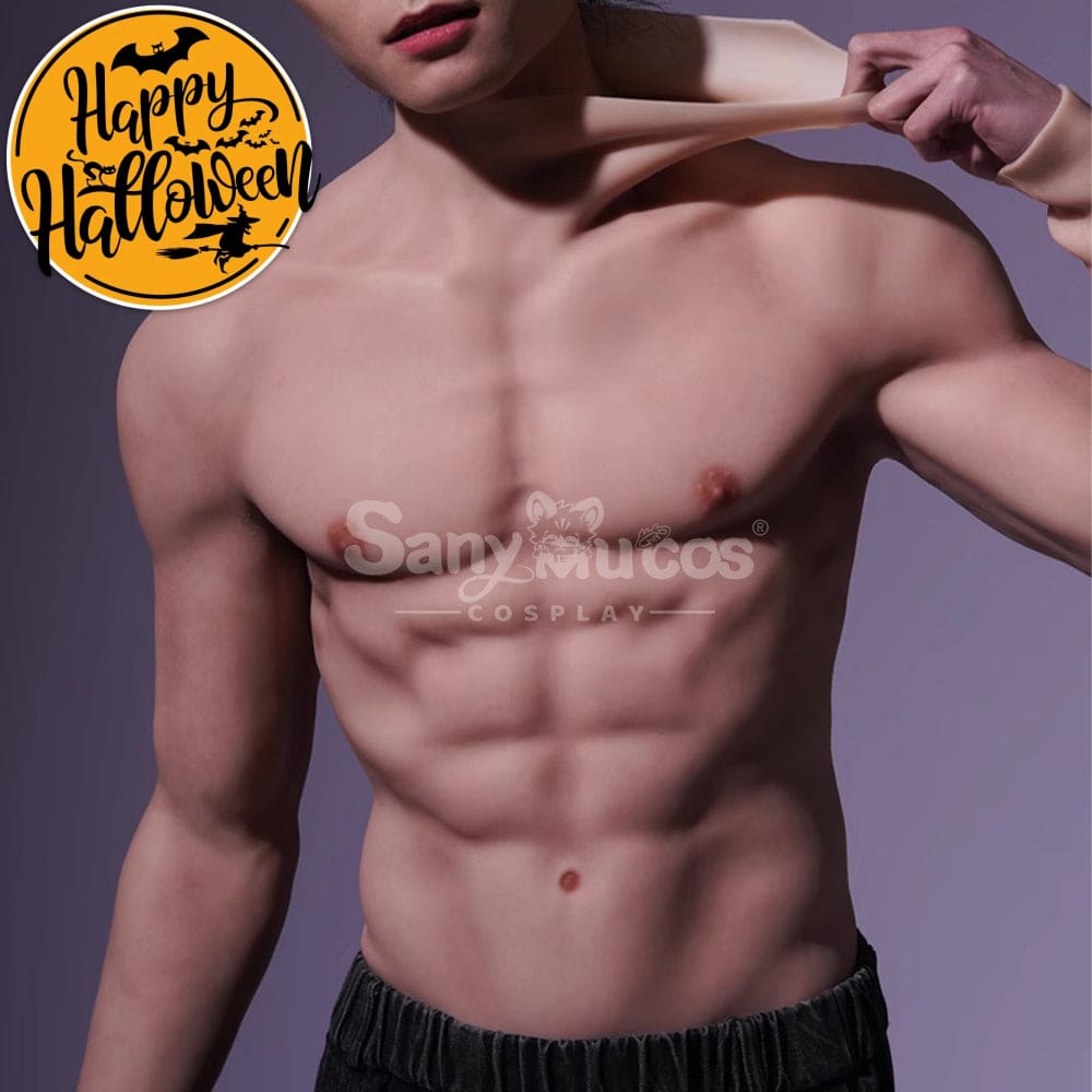 【In Stock】Cosplay Fake Muscle Suit Sleeveless Skin Color Ivory White / Bronze / Chocolate Black Cosplay Costumes
