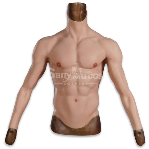 【In Stock】Cosplay Fake Muscle Suit Sleeveless Skin Color Ivory White / Bronze / Chocolate Black Long sleeve / Ivory