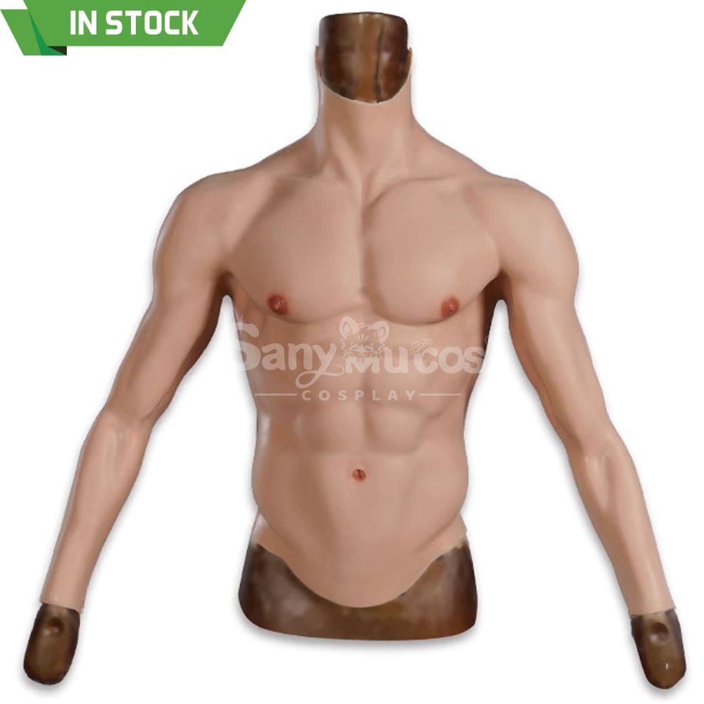 【In Stock】Cosplay Fake Muscle Suit Sleeveless Skin Color Ivory White / Bronze / Chocolate Black Long sleeve / Ivory