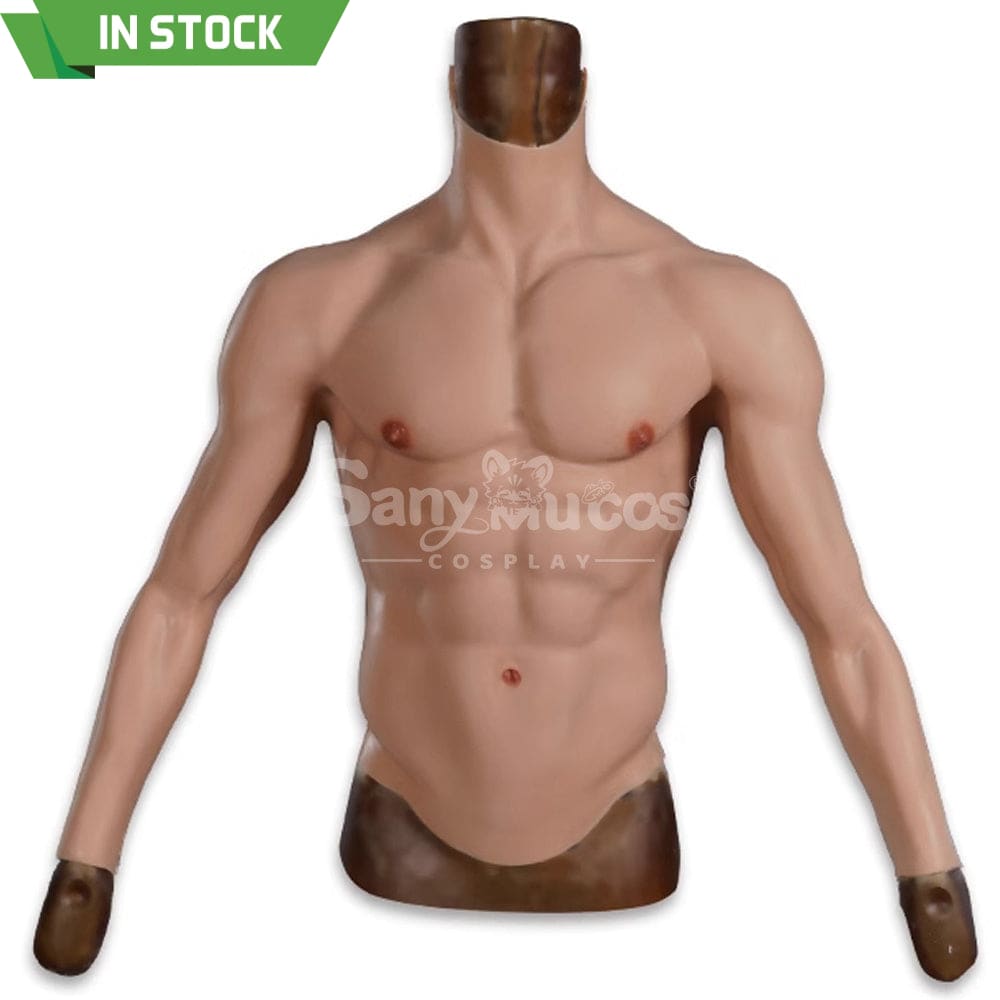【In Stock】Cosplay Fake Muscle Suit Sleeveless Skin Color Ivory White / Bronze / Chocolate Black Long sleeve / Bronze