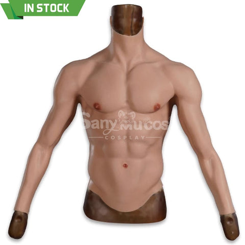 【In Stock】Cosplay Fake Muscle Suit Sleeveless Skin Color Ivory White / Bronze / Chocolate Black Long sleeve / Bronze