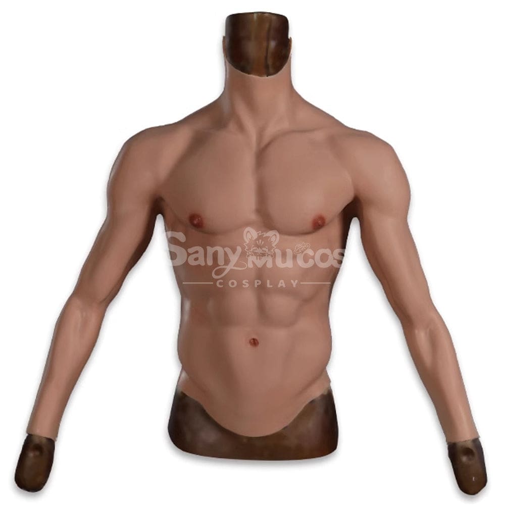 【In Stock】Cosplay Fake Muscle Suit Sleeveless Skin Color Ivory White / Bronze / Chocolate Black Long sleeve / Chocolate