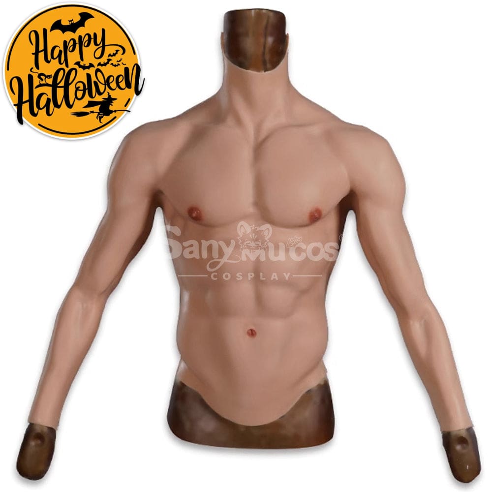 【In Stock】Cosplay Fake Muscle Suit Sleeveless Skin Color Ivory White / Bronze / Chocolate Black Long sleeve / Bronze