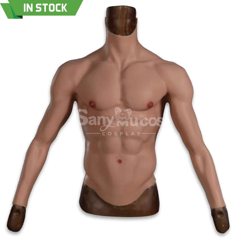 【In Stock】Cosplay Fake Muscle Suit Sleeveless Skin Color Ivory White / Bronze / Chocolate Black Long sleeve / Chocolate