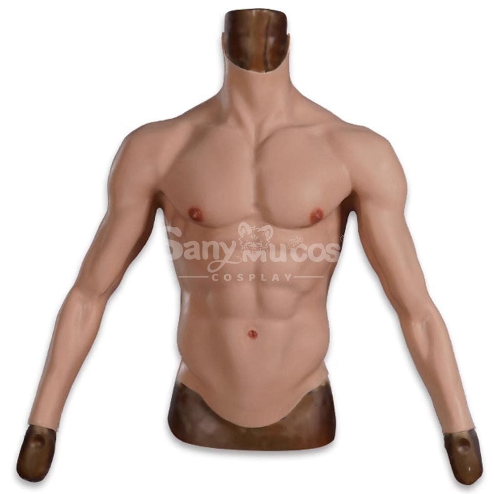 【In Stock】Cosplay Fake Muscle Suit Sleeveless Skin Color Ivory White / Bronze / Chocolate Black Long sleeve / Bronze