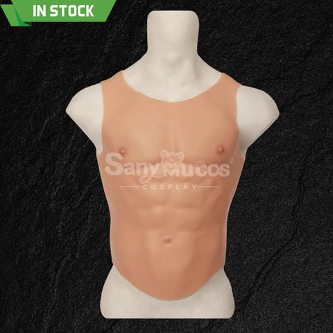 【In Stock】Cosplay Fake Muscle Suit Sleeveless Skin Color Ivory White / Bronze / Chocolate Black Vest / Ivory White / S