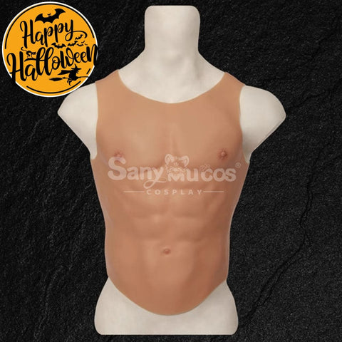 【In Stock】Cosplay Fake Muscle Suit Sleeveless Skin Color Ivory White / Bronze / Chocolate Black Vest / Bronze Ver / S