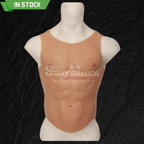 【In Stock】Cosplay Fake Muscle Suit Sleeveless Skin Color Ivory White / Bronze / Chocolate Black Vest / Bronze Ver / S