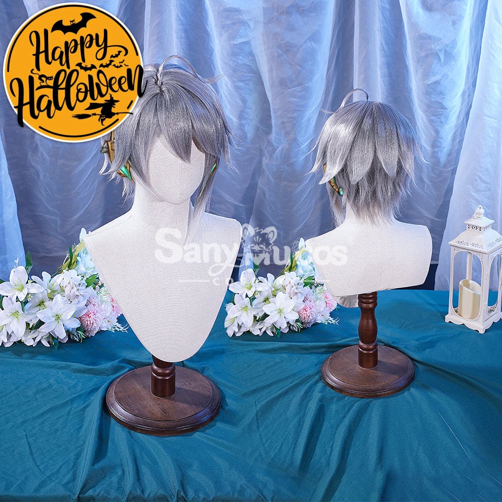 【In Stock】Game Genshin Impact Alhaitham Silver Gradient Short Cosplay Wig Wigs