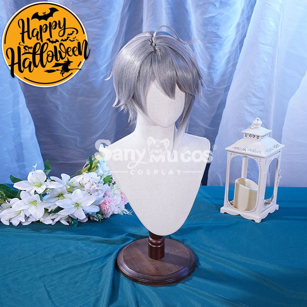 【In Stock】Game Genshin Impact Alhaitham Silver Gradient Short Cosplay Wig Wigs