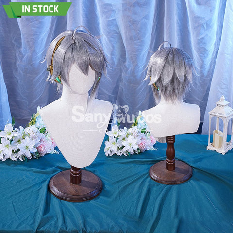 【In Stock】Game Genshin Impact Alhaitham Silver Gradient Short Cosplay Wig Wigs