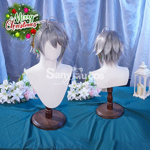 【In Stock】Game Genshin Impact Alhaitham Silver Gradient Short Cosplay Wig Wigs