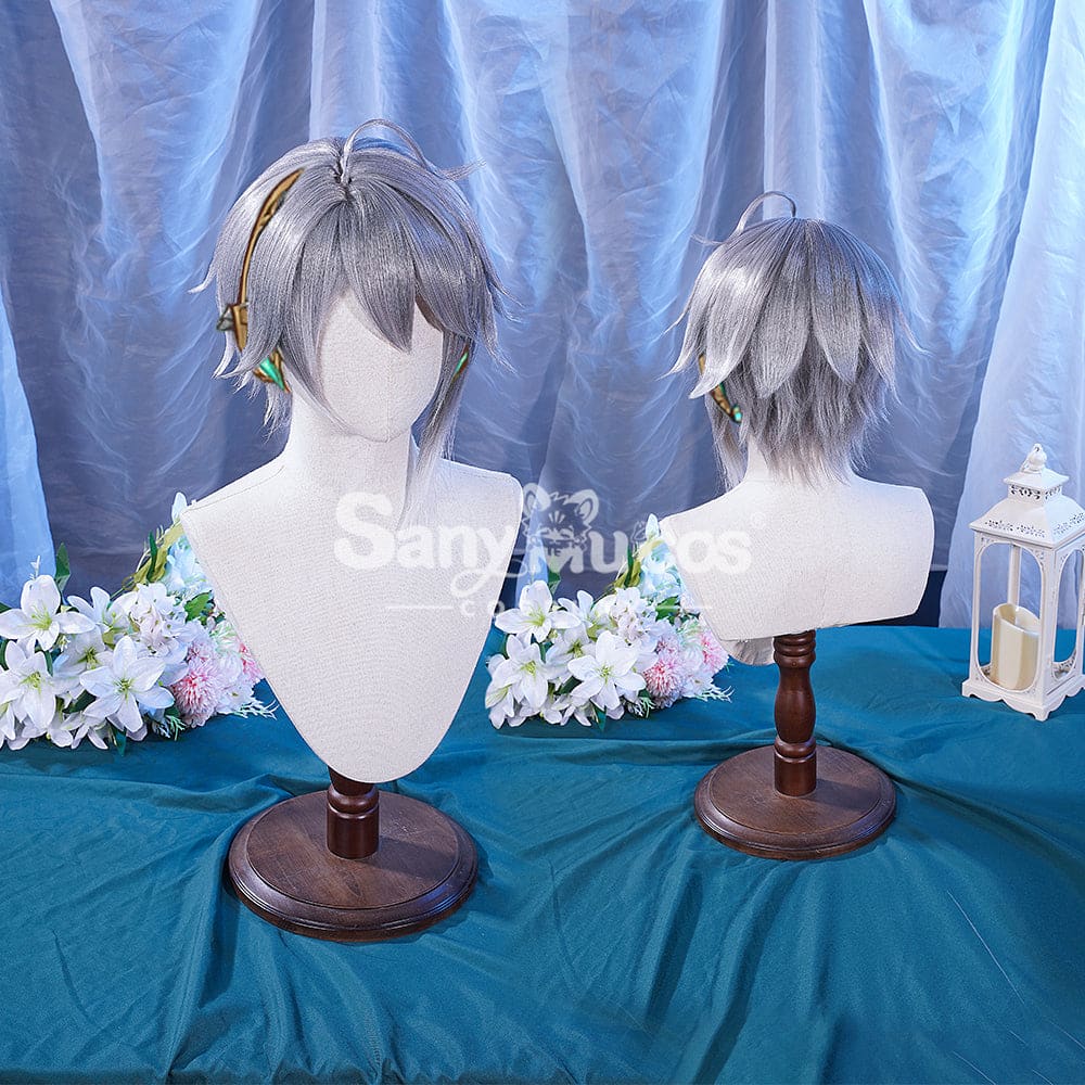 【In Stock】Game Genshin Impact Alhaitham Silver Gradient Short Cosplay Wig Wigs